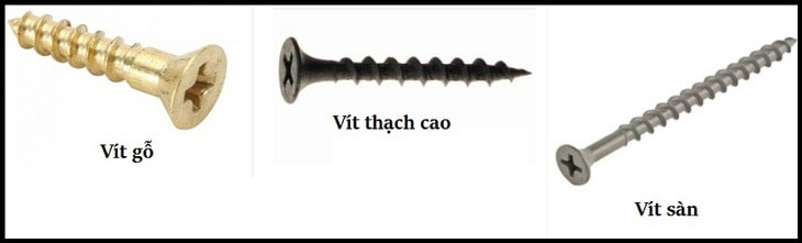 Các loại đầu ốc vít